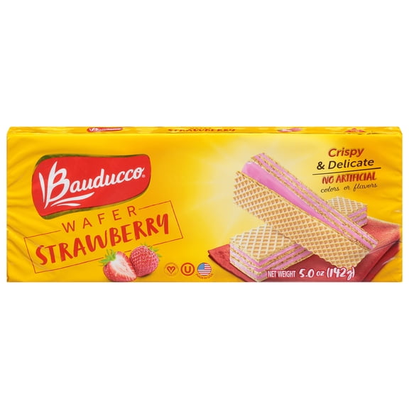 Bauducco Strawberry Wafer Cookies 5 oz (Pack of 18)