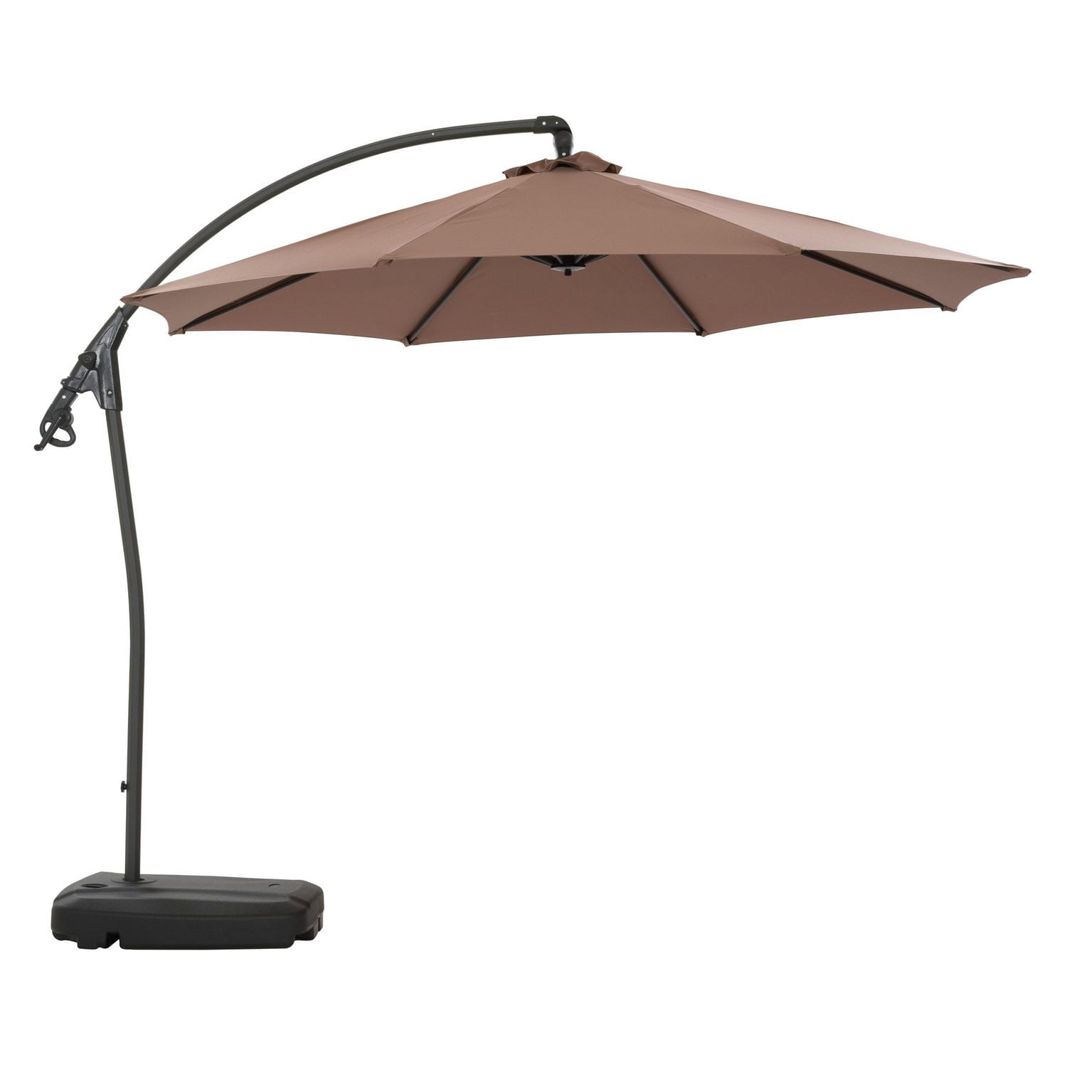 CorLiving Endure 9.5ft Cantilever Outdoor Patio Umbrella with Fillable Wheeled Base and Aluminum and Steel Frame