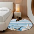 thumbnail image 2 of Round Rugs 3Ft, Blue Coastal Vintage Round Area Rug Washable Indoor Throw Carpet, Ocean Starfish Farmhouse Board Small Non Slip Circle Rug for Bedroom Living Room Home Decor Aesthetic, 2 of 8