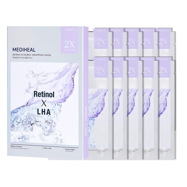 Máscara Mediheal Derma Synergy que envuelve la elasticidad de los poros, 10 paquetes