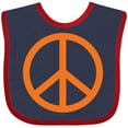 thumbnail image 3 of Inktastic Funky Orange Peace Sign Boys or Girls Baby Bib, 3 of 4