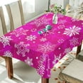 thumbnail image 3 of GZHJMY Violet Christmas Snowflake Outdoor Tablecloth 54x54In,Rectangle Table Cover Kitchen Dinner for Outdoor and Indoor Party Holiday Hotel BBQ-Christmas527 Home Decor, 3 of 7
