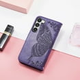 thumbnail image 5 of Allytech Samsung Galaxy A16 5G Flip Wallet Case, Luxury PU Leather [Butterfly & Flower Embossed] Magnetic Clasp Stand Case Built-in Card Slots & Cash Pocket, Shockproof Wrist Strap Case, Purple, 5 of 6