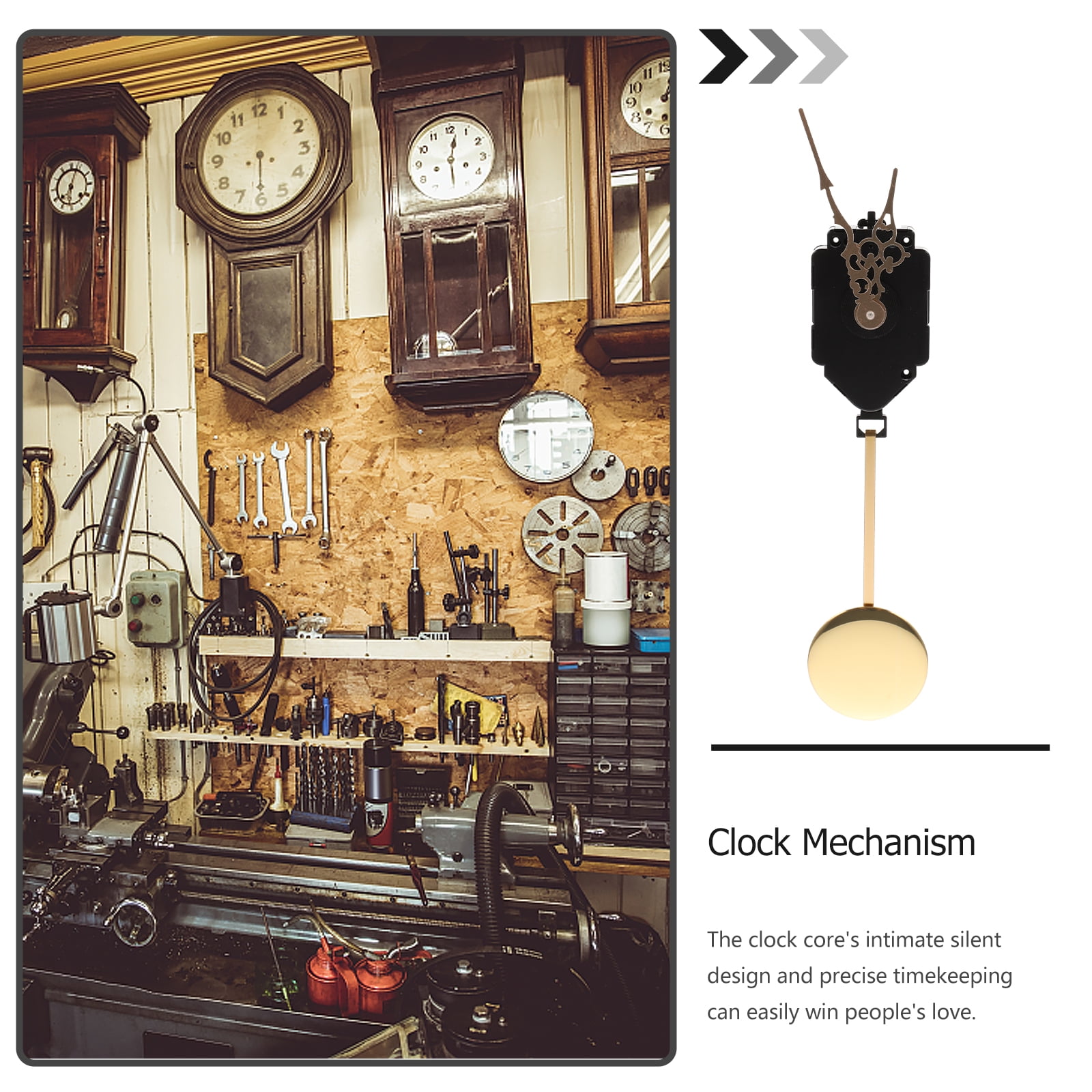 3 Sets Digital Wall Clock Pendulum Movement Sweep Accessories
