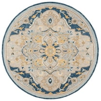 SAFAVIEH Metro Jerri Medallion Area Rug, Beige/Grey, 6' x 6' Round