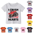thumbnail image 2 of LRen T Shirts for Boys,Toddler Kids Crew Neck Short Sleeve Dinosaur Print T Shirt, Cute Casual Back To School Clothes for Summer Daily Wear,Red, 2 of 3
