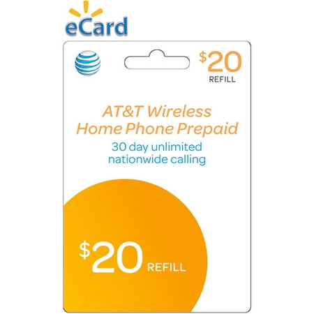 AT&T Mobility Prepaid Wireless Home Phone $20 (Email Delivery