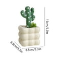 thumbnail image 3 of Adornos De Cerámica Cactus artificial en maceta, planta suculenta falsa para decoración de escritorio de oficina en casa, cuenco de burbujas cuadrado (blanco, 1 unidad) JASKFLY, 3 of 9