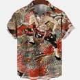 thumbnail image 4 of Summer Men's Social Casual Vintage Floral Hawaiian Oversize Short Sleeve Shirt Street Luxury Dragon Pattern Element Clothing Hot, 4 of 6
