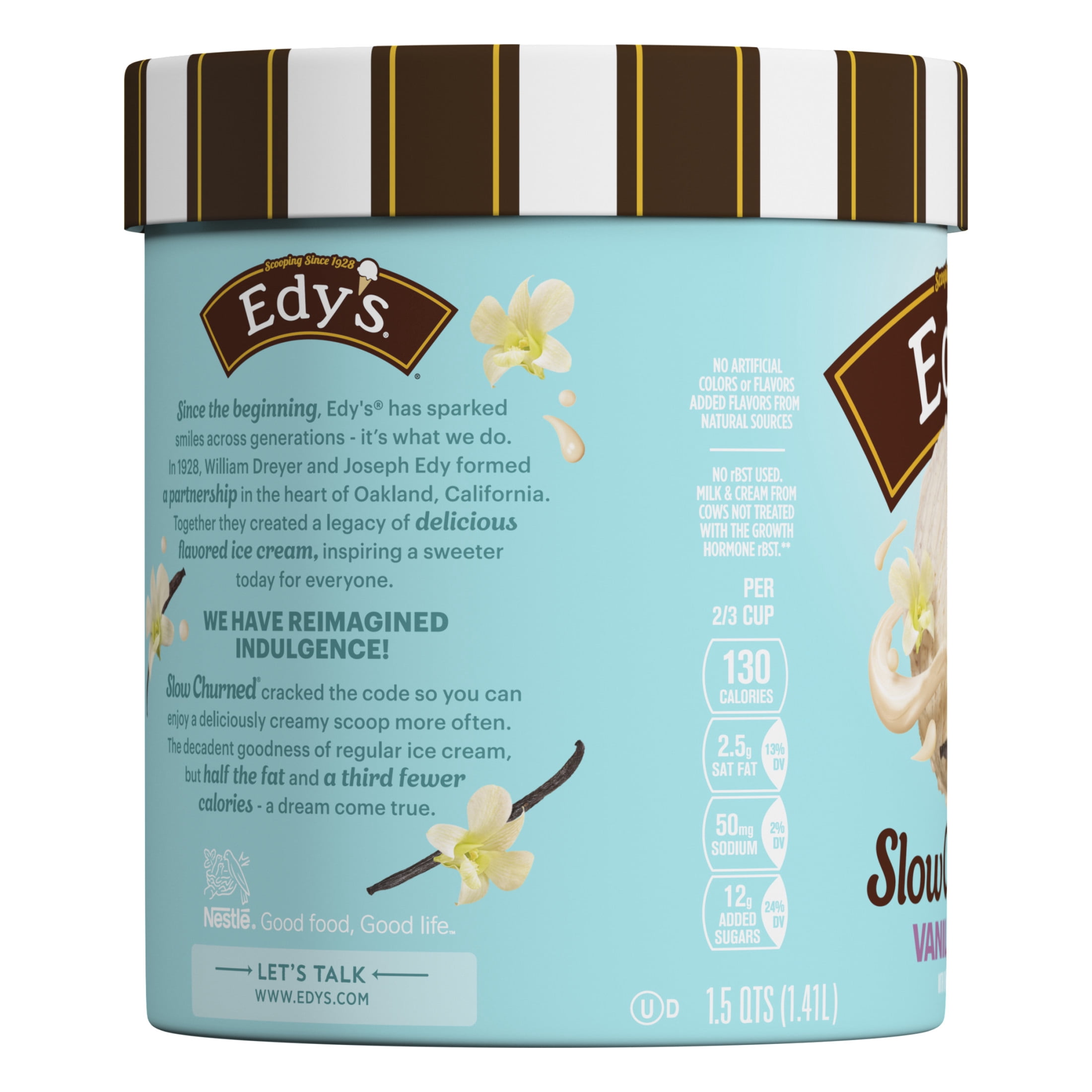 Edy’s/Dreyer’s Slow Churned Vanilla Bean Light Ice Cream, 1.5 Qt