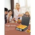 thumbnail image 4 of FOHERE 4-Waffle Electric Belgian Waffle Maker, Black Stainless Steel, 4 of 11