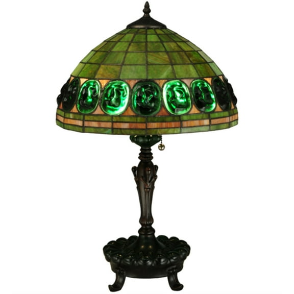 Meyda 24-inch Turtleback Green Table Lamp