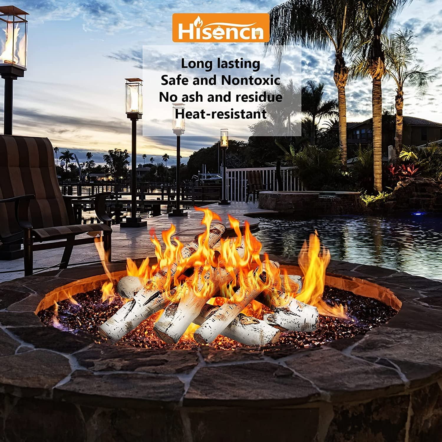 Hisencn Gas Fireplace Logs, 26 inch Large Ceramic White Birch Log for Gas  Fireplace Indoor Inserts, Vented, Electric Gas Fireplaces Outdoor Firebowl  Linear Fire Pits Ceramic Fiber Fake Wood Logs - Walmart.com