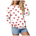 thumbnail image 6 of vigerkar Womens Valentines Crewneck Sweatshirts Cute Heart Sweater Casual Loose Fit Long Sleeve Pullover Graphic Tees (White, M), 6 of 9