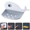 thumbnail image 6 of DECORNIJIA Modern Wall Hanging Soap Holder Draining Soap Box For Shower Adorable Whale Dish, 6 of 8