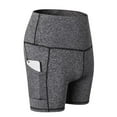 thumbnail image 1 of Women's High Waist Yoga Shorts Pocket Running Training Quick-Dry Tight Stretch, 1 of 4