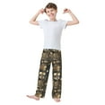 thumbnail image 2 of FORMRS Boys Pajama Pants with Pockets Size 6-8Y Kids Lounge Sleep Bottoms, Floral Lines, 2 of 8