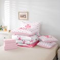 thumbnail image 6 of Homewish Initial Alphabet L Girl 7 Pieces Bedding Comforter Set,Kawaii Pink Bowtie Full Bedding Set Lightweight,Dreamy Princess Fitted Sheet Flat Sheet,Super Cozy Room Decor,Reversible, 6 of 8