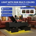 thumbnail image 4 of ModFusion Modern LED Coffee Table with Lift Top, Power Outlets & Storage for Living Room, Black, 4 of 8