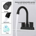 thumbnail image 4 of IVV 4 Inch Bathroom Faucets for Sink - 2 Handle Centerset Vanity Faucets w/ High Arc Swivel Spout, 2/3 Holes Lavatory Faucet for Bathroom Sink RV Vanity (Matte Black), 4 of 6