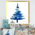 thumbnail image 1 of Designart Blue Winter Christmas Tree Ii Traditional Framed Wall Art, 1 of 4