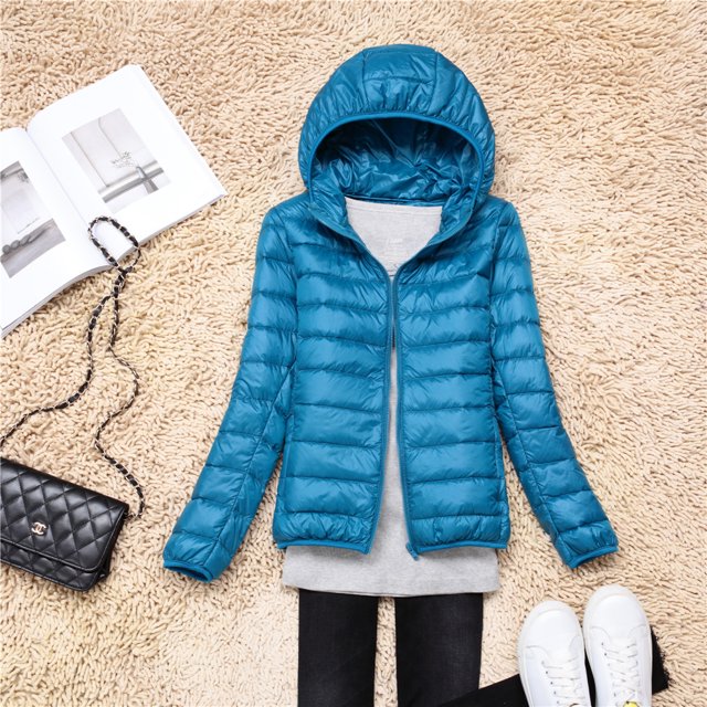 Women Puffer Jacket 15 Colors Plus Size Ultra Lightweight Packable Hooded Down Coats