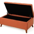 thumbnail image 6 of Storage Ottoman Bench | Lift - Top Storage for Easy - Access Items | Dark Brown Fabric and Wood Finish | Organize Office Space, 6 of 6