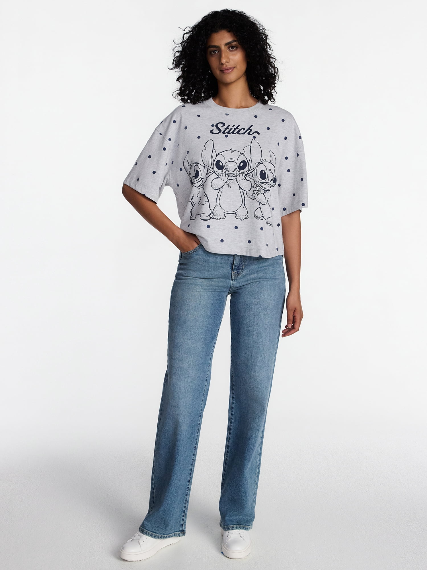 Lilo and Stitch Women's Fashion Boxy Tee, Sizes XXS-XXL