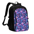 thumbnail image 1 of Balery Blue Skull Rose Mochila con carga USB para hombre y mujer - Mochila impermeable y antirrobo para laptop con puerto USB para viajes, trabajo, 1 of 7
