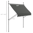 thumbnail image 3 of 8x4 ft Retractable Awning, Patio Door Window Awning, UV Protection, Non-Screw Mount, Adjustable Shade, Dark Gray, 3 of 9
