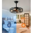 thumbnail image 6 of HOOMEDELIER Caged Ceiling Fan with Light and Remote, 6 Speeds Indoor Ceiling Fan Musical Notation Design with 3 Blades-Downrod Mount, 6 of 8