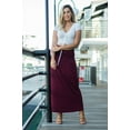 thumbnail image 7 of Womens Casual Solid Jersey Draped Long Maxi Skirt, 7 of 7