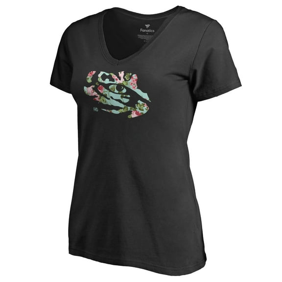 Women's Black LSU Tigers Lovely V-Neck T-Shirt