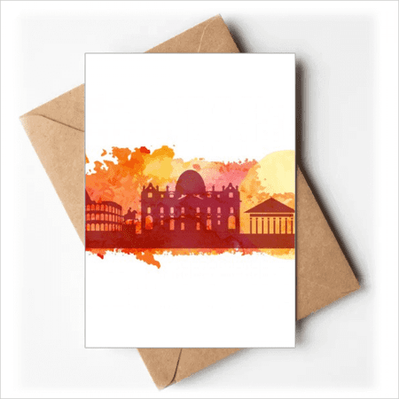 Rome Italy Yellow Watercolor Greeting Cards You are Invited Invitations