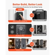 KFFKFF Fingerprint Door Lock Set, Electronic Biometric Deadbolt with Handle, Ergonomic Grip Design, Keyless Entry, Auto Locking, Temporary Code, Privacy Protection, Matte Black