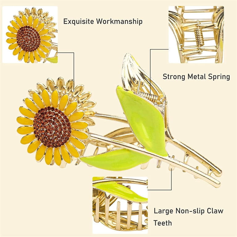 NOGIS 6 Pcs Flower Metal Hair Claw Clips Large Tulip Hair  display picture 2