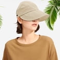 thumbnail image 6 of Sunscreen Baseball Hat, UV Protection Hiking Fishing Hats Wide Brim Cap Adjustable Ponytail Cap for Golf Beach, Beige, 6 of 9