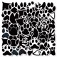 thumbnail image 1 of Paquete de pegatinas con estampado de pata negra, 50 unidades, huellas de animales, 1 of 2