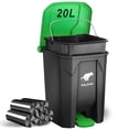thumbnail image 1 of Bote de basura para excrementos de perro Uppcasir de 20 litros y 5 galones con tapa y 100 bolsas, 1 of 7