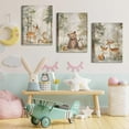 thumbnail image 2 of Woodland Animal Nursery Canvas wall Hieng Set of 3 Wild Animals Wall Decor Forest Fox Bear Deer Watercolor Poster Printing for kindergHiengen Boys Girls Room Home Framed, 2 of 6