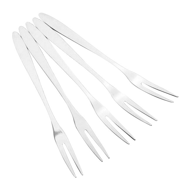 SHISUYAN 6PCS Stainless Steel Forks Stainless Steel Two Prong Forks Dessert Fruit Forks Party Tableware