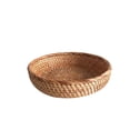 thumbnail image 2 of Rustic Woven Rattan Tray Round Decorative Tabletop Serving Platter for Fruit,Bread and Snacks,Versatile Coffee Table Centerpiece and Home Decor-8.6in, 2 of 4