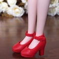 thumbnail image 1 of Sandalias Hugo de Plástico Rojo Tacón para Muñeca BJD 1/6, 1 of 7