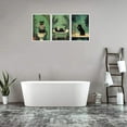 thumbnail image 3 of Funny Black Cat Bathroom Canvas Wall Art Cute Cat Wash Its Paws Reading Newspaper Poster Modern Abstract Green Aesthetic Animal Prints Painting For Bathroom Toilet Wall Decor Unframed, 3 of 6