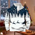 thumbnail image 6 of RUTAYY Boys Quarter Zip Sweatshirt Christmas Reindeer Tree Graphic Loose Fit Long Sleeve Casual Top, Navy, 6 of 6