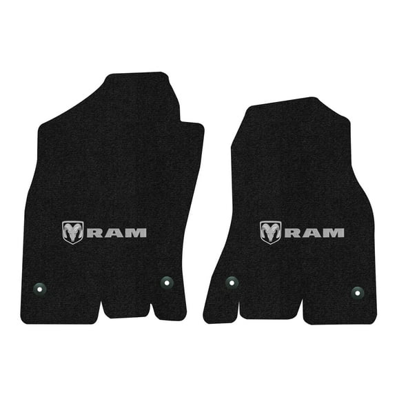 Lloyd Mats LogoMat Custom-Fit 2PC Carpet Floor Mats for 2019-2023 Ram 1500 (New Body), Charcoal