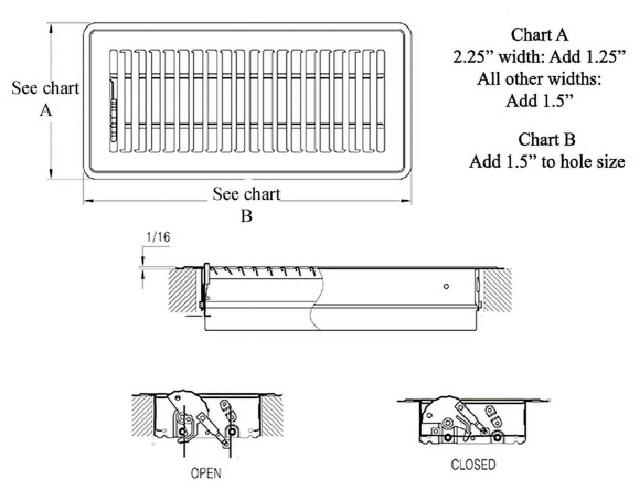 Accord ABFRBR48 Floor Register with Louvered Design, 4-Inch x 8-Inch(Duct Opening Measurements), Brown