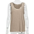 thumbnail image 4 of BYOIMUD Clothing Workout Summer Sleeveless Blouse Top for Women Metallic Trim Colorblock Scoop Neck Pullover Tees Leisure Loose Shirts, 4 of 8
