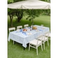 thumbnail image 4 of Outdoor Tablecloths with Umbrella Hole & Zipper, Cute Bow 54x80 Inch Tablecloth Rectangle, Blue Bowknot Minimalist Solid Color Waterproof Table Cloth, Patio/Pool/Picnic Table Covers, 4 of 8