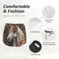 thumbnail image 4 of Pofeuu Vintage Floral White Horse Print Women's Athletic Shorts Running Workout Shorts Tummy Control Quick Dry Gym Shorts with Pockets Double layer sports shorts-Large, 4 of 7